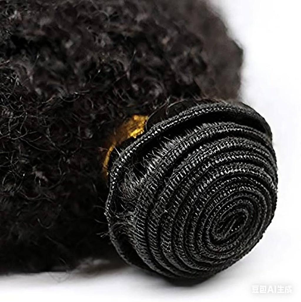 Mongolian Afro Kinky Curly Bundles Human Hair Bundles 14 16 18 Inches 4B 4C Afro Kinky Bulk Human Hair Virgin Hair Burmese Curly Weave Bundles for Black Women Weft Natural Black Color